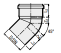 Kolano HTB 45° PP3 Valsir 