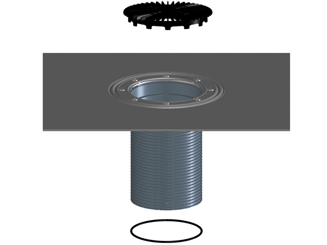 Element nadbudowy h=200 mm z kołnierzem przyłączeniowym do serii wpustów HL 3100-5100 (T,TK,Pr)