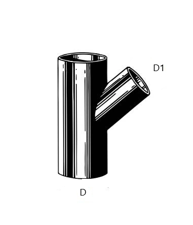 Trójnik redukcyjny HDPE 45° Valsir