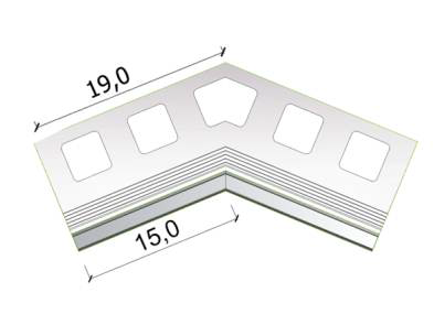 Wewnętrzne narożniki do płytek ceramicznych dla balkonów i tarasów Renoplast NW 301/135 (1sztuka)