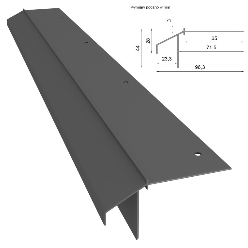 Profil okapowy Renoplast K10R do balkonów z posadzką żywiczną cienkowarstwową (basic+)
