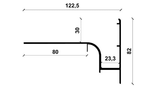 Profil okapowy dla balkonów i tarasów z posadzką podniesioną - wentylowaną Renoplast W30