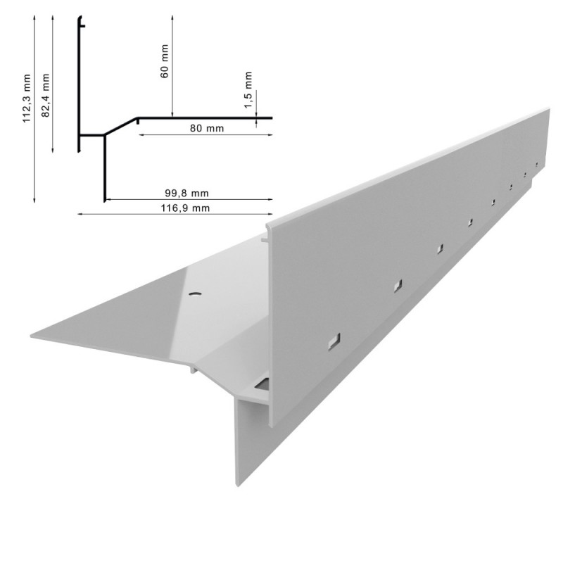 Profil okapowy Renoplast W60 do posadzek z płyt 2 cm lub desek kompozytowych
