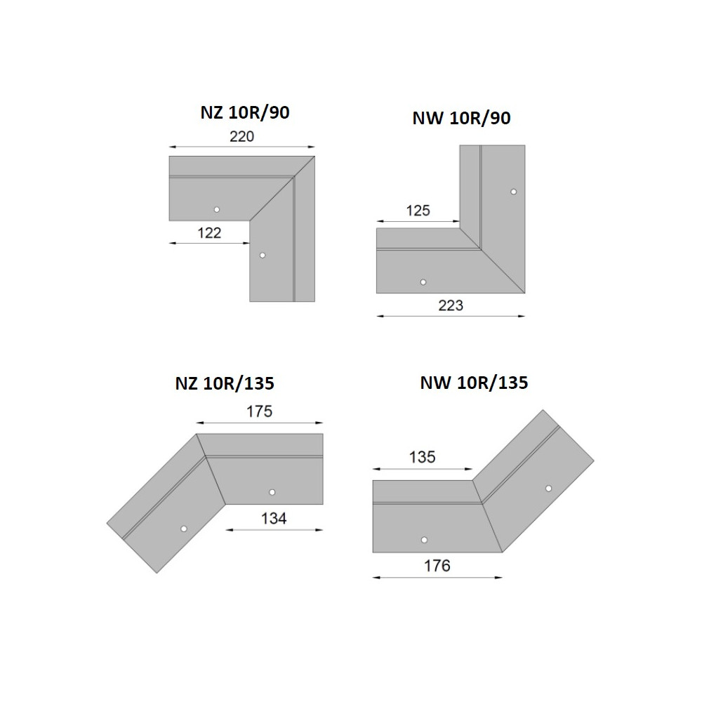 Narożnik zewnętrzny NZK10R/135 Renoplast 