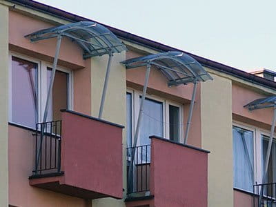 Zadaszenie nad balkony ICOPAL Daszek Fastlock® 2,0 BALKON aluminiowy kolor: RAL 9006 (190x82cm)