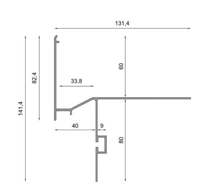 Profil okapowy RENOPLAST K60  dla tarasów z funkcją drenażową (1 sztuka- 2 mb)