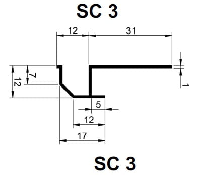 Profil schodowy SC3 schody i tarasy naziemne