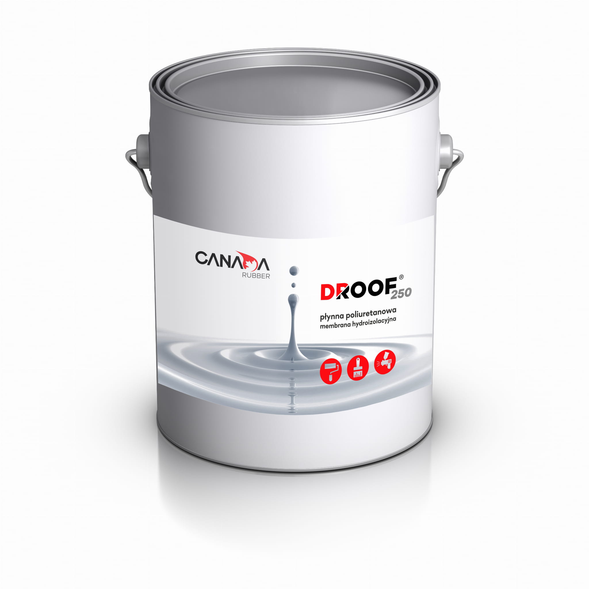 Jednoskładnikowa elastyczna żywica poliuretanowa Canada Rubber DROOF 250, szara 