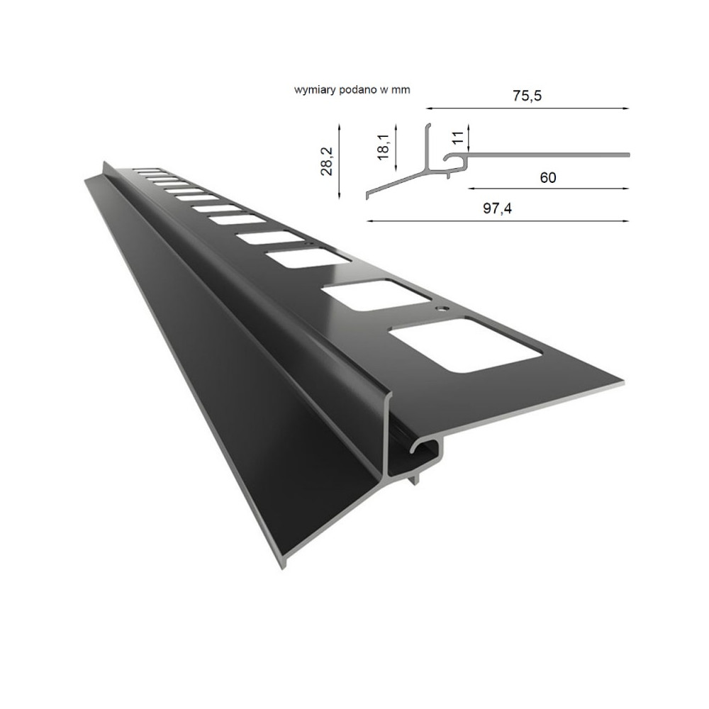 Profil okapowy/tarasowy K102 200 cm Renoplast 