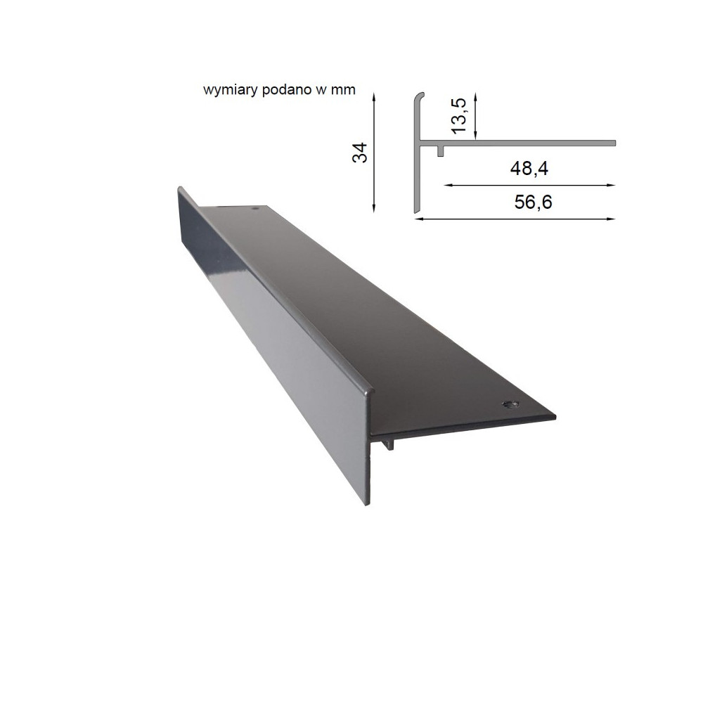 Profil okapowy/tarasowy boczny K35B 200cm Renoplast  