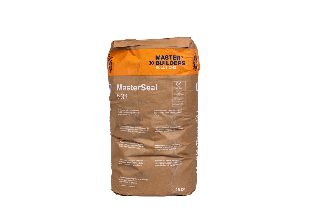 Mineralna zaprawa uszczelniająca do fundamentów, zbiorników wody pitnej, oczyszczalni ścieków, do powierzchni ścian, posadzek i sufitów PCI Masterseal 531 (PCI Barraseal CS) (25kg)